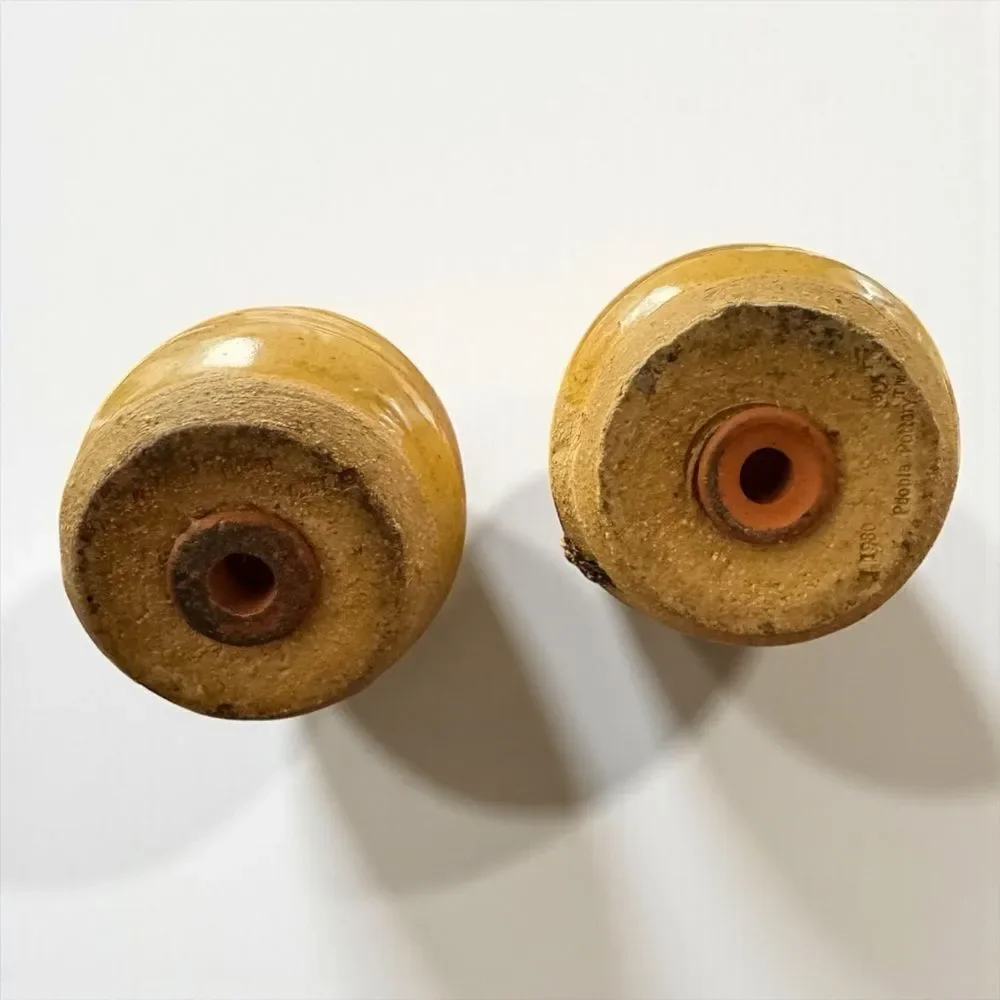 Vintage Handmade Studio Pottery Funny Face Salt and Pepper Shakers